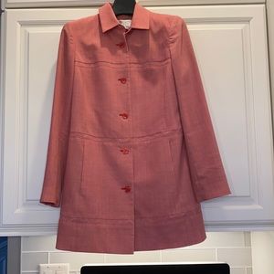 Petite Red Worth Collection Trench Coat